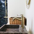 ESSEBAGNO - Leeds mitigeur lavabo rétro bas or brossé - vignette