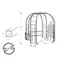 CENTRALE BRICO - Kiosque premium tube CAR25 fer vieilli - 265x250 cm - Acier époxy - vignette