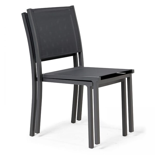 OVIALA - Ensemble table de jardin et 6 chaises en aluminium et céramique bois - Tivoli - large