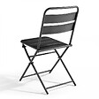 OVIALA - Ensemble table de jardin pliante et 2 chaises acier gris - Palavas - vignette