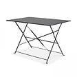 OVIALA - Table de jardin bistrot et 4 chaises pliantes en acier gris - Rome - vignette