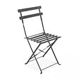 OVIALA - Table de jardin bistrot et 4 chaises pliantes en acier gris - Rome - vignette