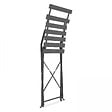 OVIALA - Table de jardin bistrot et 4 chaises pliantes en acier gris - Rome - vignette