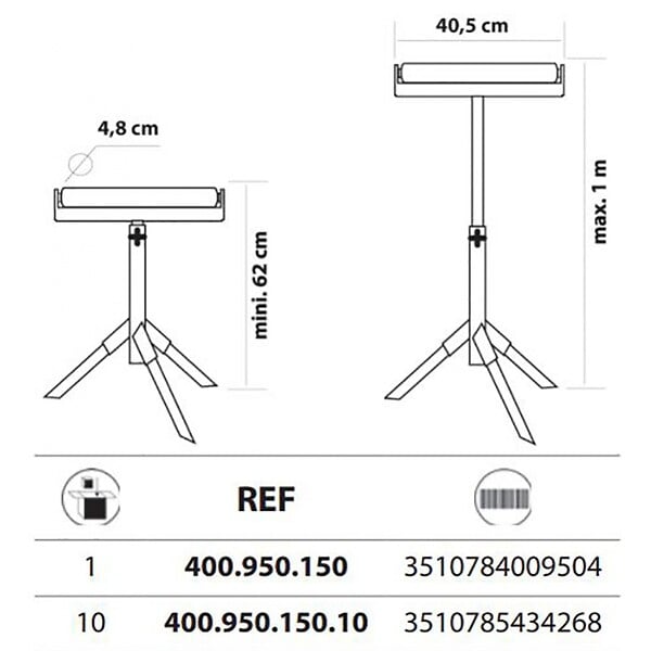 LEMAN - Servante datelier à rouleau Leman SER00400 - large