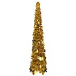 VIDAXL - vidaXL Sapin de Noël artificiel escamotable doré 120 cm PET - vignette