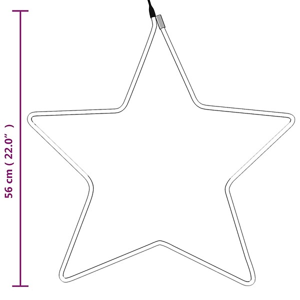 VIDAXL - vidaXL Figure d'étoile de Noël avec 48 LED blanc chaud 56 cm - large