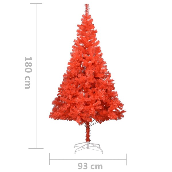 VIDAXL - vidaXL Arbre de Noël artificiel pré-éclairé et boules rouge 180 cm PVC - large