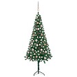 VIDAXL - vidaXL Arbre de Noël artificiel d'angle LED et boules vert 120 cm PVC - vignette