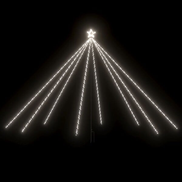 VIDAXL - vidaXL Lumières d'arbre de Noël Int/Ext 576 LED blanc froid 3,6 m - large