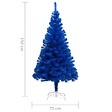 VIDAXL - vidaXL Arbre de Noël artificiel pré-éclairé et boules bleu 150 cm PVC - vignette