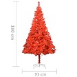 VIDAXL - vidaXL Arbre de Noël artificiel pré-éclairé et boules rouge 180 cm PVC - vignette