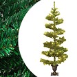VIDAXL - vidaXL Arbre de Noël hélicoïdal pré-éclairé avec pot vert 120 cm PVC - vignette