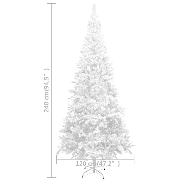 VIDAXL - vidaXL Arbre de Noël artificiel pré-éclairé et boules L 240 cm blanc - large