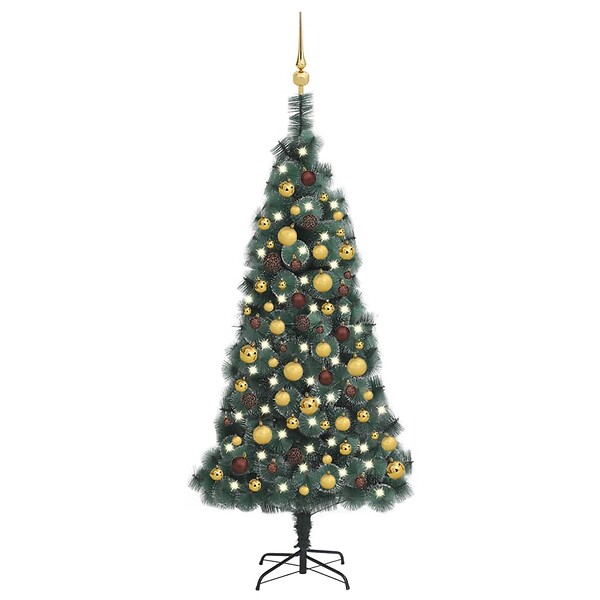 VIDAXL - vidaXL Arbre de Noël artificiel avec LED et boules Vert 150 cm PVC PE - large