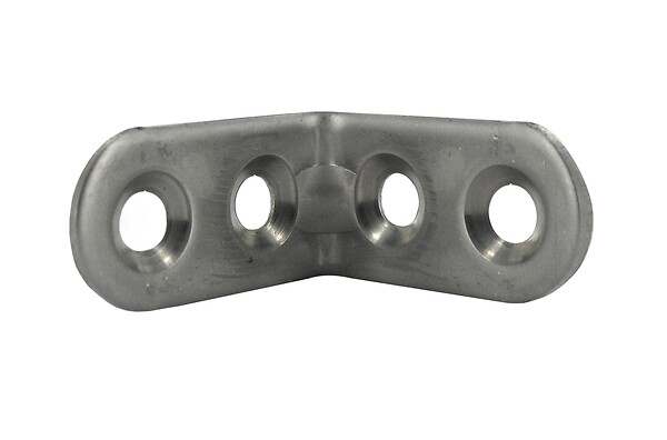 CIME - Equerre de chaise à  bouts ronds CIME 30x30x15mm acier inoxydable x4 - large