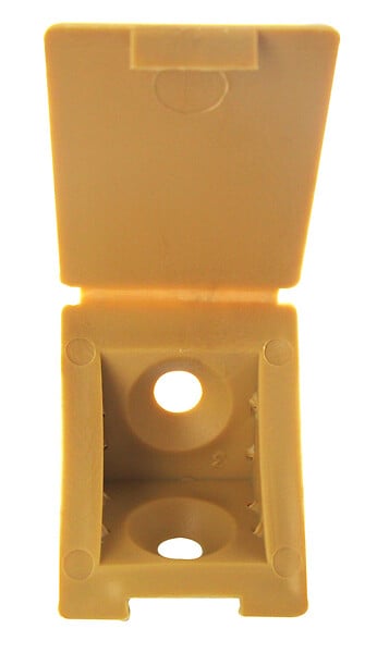 CIME - Taquet équerre simple CIME 23x23x24mm plastique coloris hêtre x4 - large