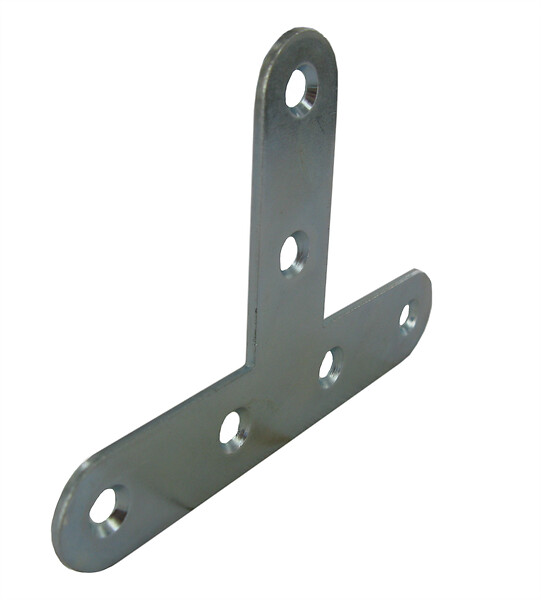 CIME - Patte d'assemblage en T à plat bouts ronds 80x15x55mm acier zingué - large