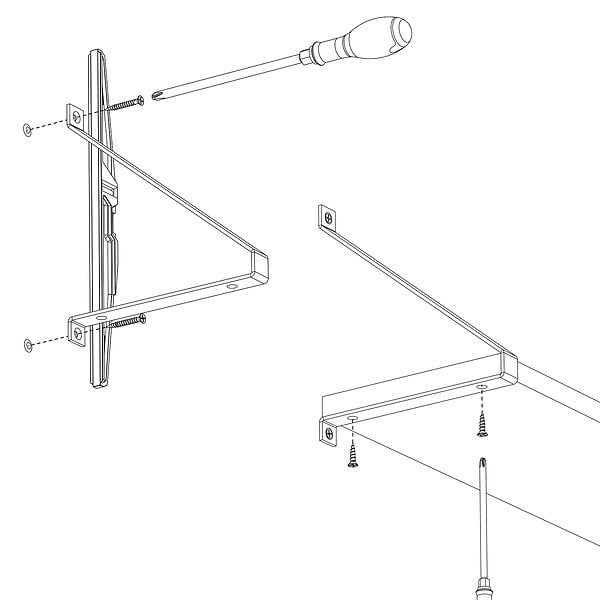 CIME - Console recto verso large CIME 235x250 mm acier gris - large