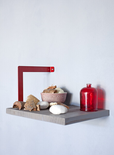 CIME - Console équerre parenthèse gauche CIME acier rouge 150x150mm - large