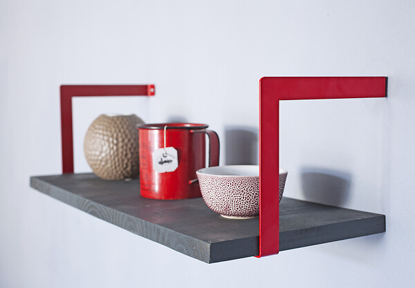CIME - Console équerre parenthèse droite CIME acier rouge 150x150mm - large