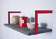 CIME - Console équerre parenthèse droite CIME acier rouge 150x150mm - vignette