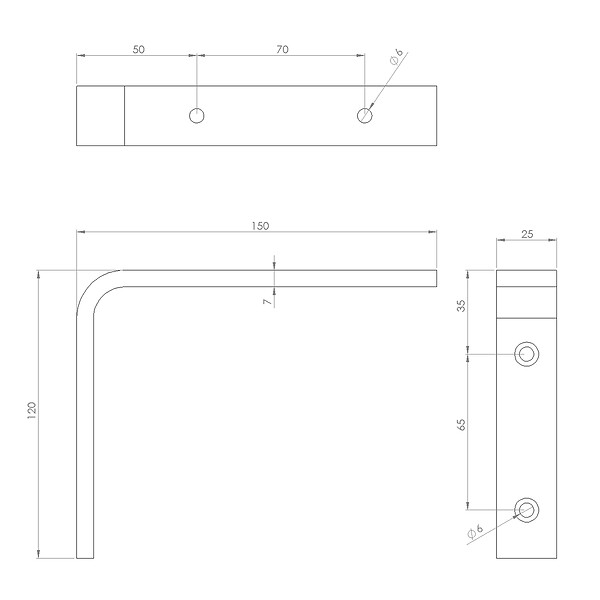 CIME - Lot de 2 consoles équerres swing CIME 120x150mm aluminium - large