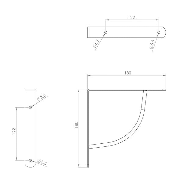 CIME - Console équerre Bi bop CIME 180x180mm acier noir - large