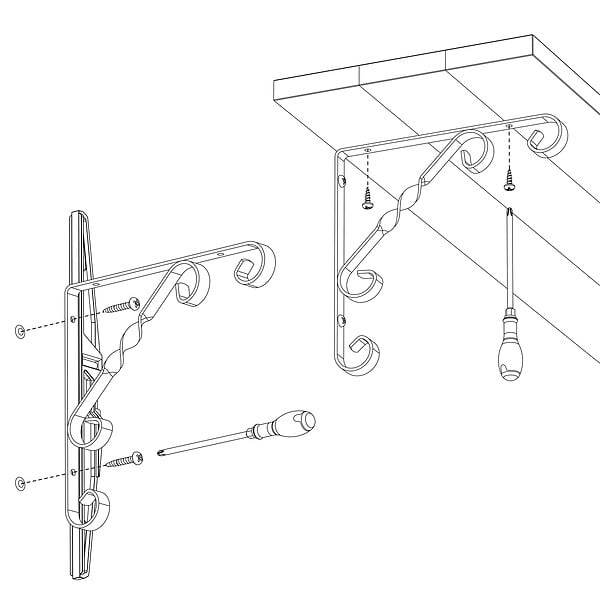 CIME - Console équerre rétro CIME 200x200mm acier blanc - large