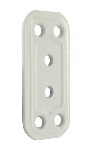 CIME - Patte rectangle d'assemblage multi-trou CIME 30x60mm acier époxy blanc - large