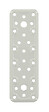 CIME - Patte rectangle d'assemblage multi-trouc - Blanc - 50x160mm - vignette