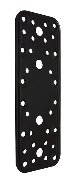CIME - Patte rectangle d'assemblage multi-trou - Noir mat - 65x180mm - large