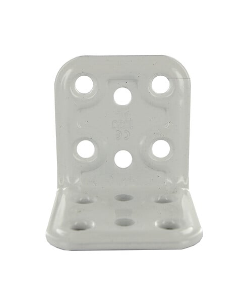 CIME - Equerre d'angle multi-trou 90 degrés CIME 40x40x40mm acier époxy blanc - large