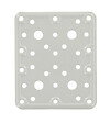 CIME - Patte carrée d'assemblage multi-trou CIME 100x120mm acier époxy blanc - vignette