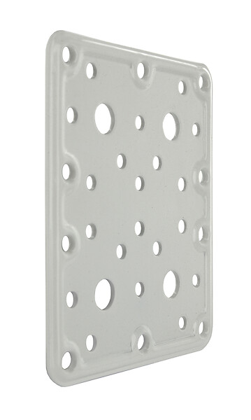 CIME - Patte carrée d'assemblage multi-trou CIME 100x120mm acier époxy blanc - large