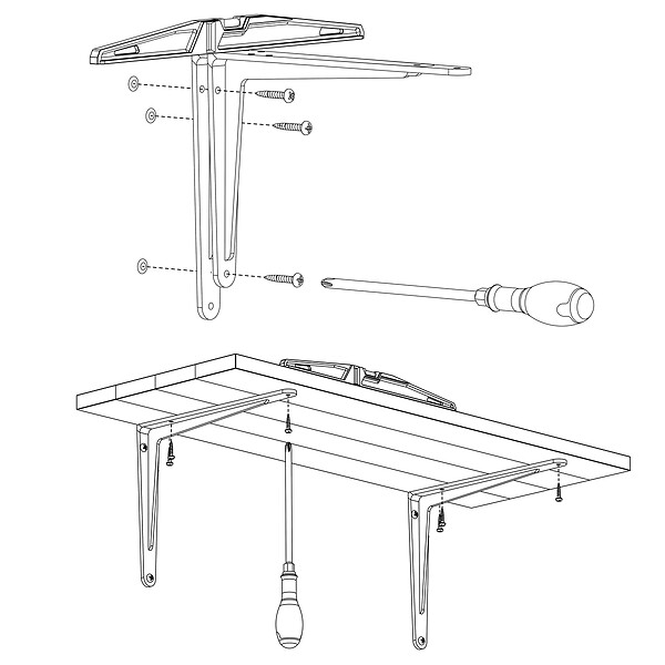 CIME - Console équerre charge lourde CIME aluminium 200x250mm - large