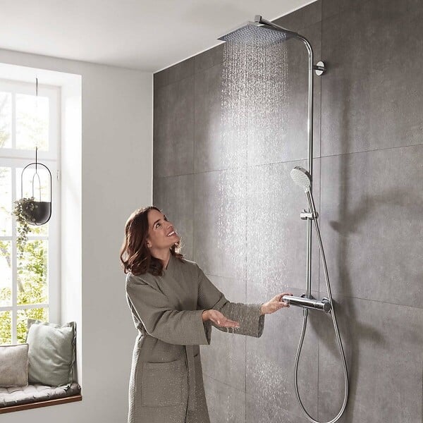 HANSGROHE - Colonne de douche Crometta E 240 Hansgrohe - 1+2 jets - Avec mitigeur thermostatique - Pour douche - large