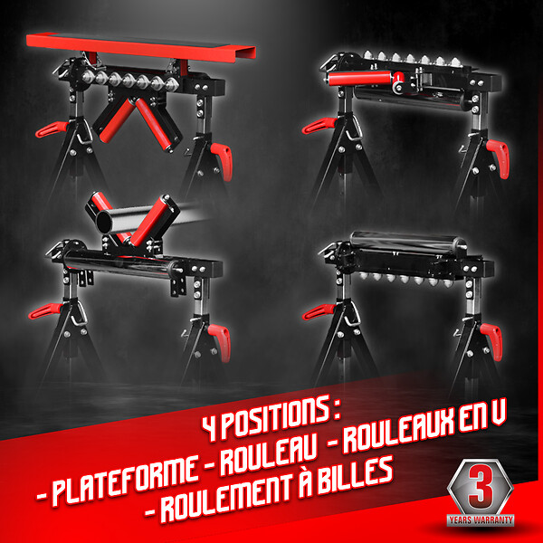 BRICK - Treteau telescopique a rouleaux max 200kg - large