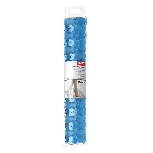 TATAY - Tapis antidérapant PVC TATAY - Bleu translucide - 70x36cm - large