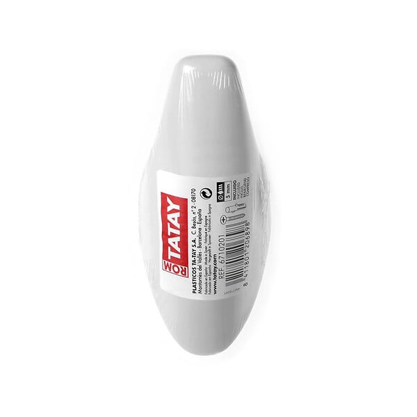 TATAY - Patère murale plastique RTT Blanc 105 mm - large