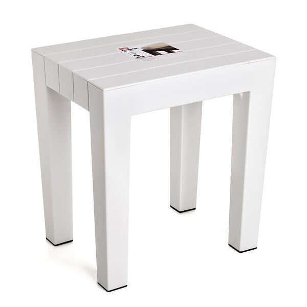 TATAY - Tabouret de salle de bain polypropylène Lombok Blanc 130kg - large