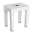 TATAY - Tabouret de salle de bain polypropylène Lombok Blanc 130kg - vignette