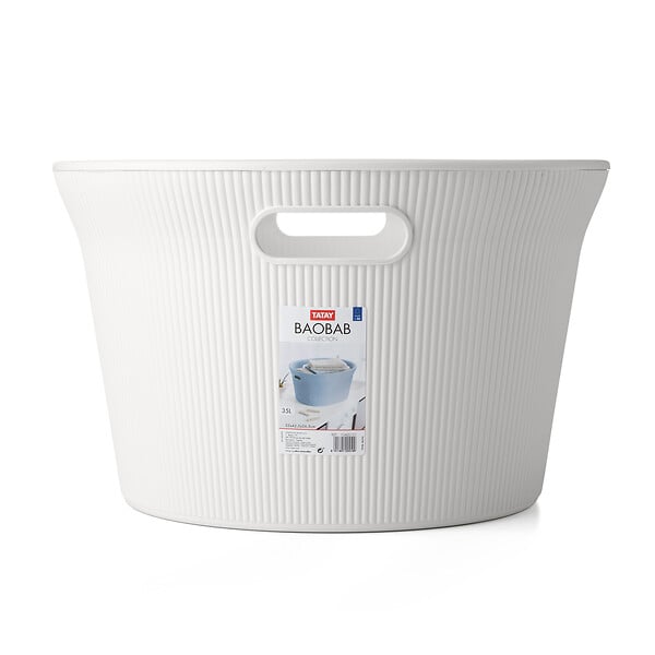 TATAY - Panier à  linge TATAY 35L baobab blanc - large