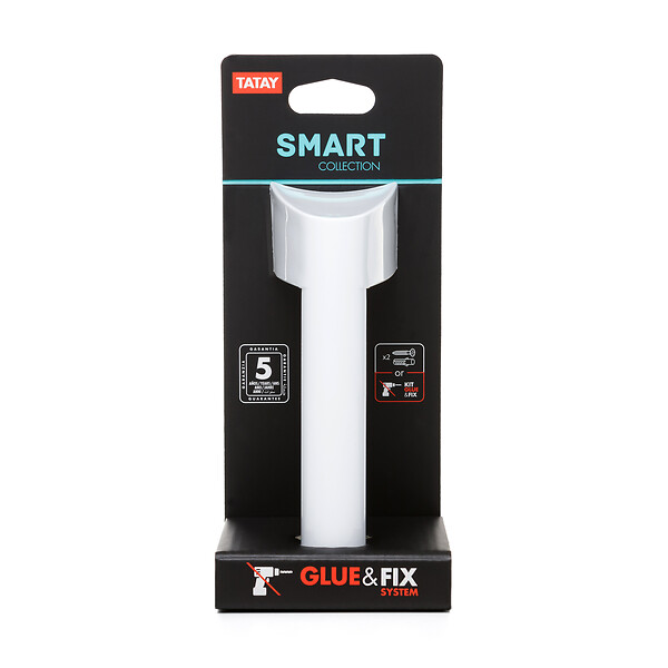 TATAY - Porte-rouleau WC mural ABS - SMART - Blanc - Sans couvercle - large