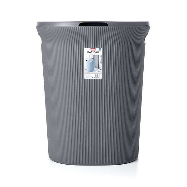 TATAY - Coffre à linge polypropylène Baobab - Gris anthracite - 40L - large