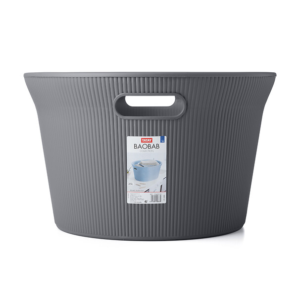 TATAY - Panier à  linge TATAY 35L baobab gris anthracite - large