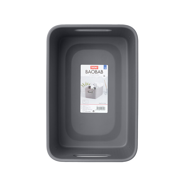 TATAY - Corbeille de rangement TATAY 5L baobab gris anthracite - large