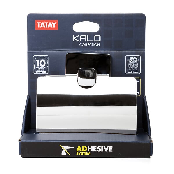 TATAY - Porte-rouleau WC Zamak chromé Kalo - Fixation adhésive 3M - large