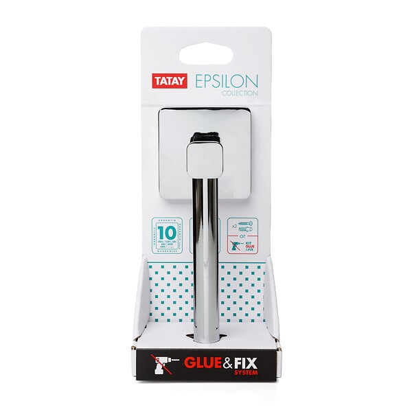 TATAY - Porte-rouleau WC sans couvercle - Zamak chromé - Epsilon - large