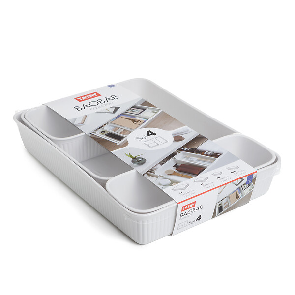TATAY - Organiseurs TATAY baobab en lot de 4 blanc - large