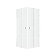 AURLANE - Portes de Douche en Angle 80x80x190 cm - Motifs carrés - Profilés Blanc - WHITE CUBE - vignette